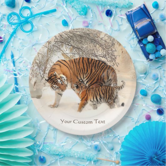 Winter-Tigerkundenspezifischer PapierTeller (Party)