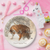 Winter-Tigerkundenspezifischer PapierTeller (Party)