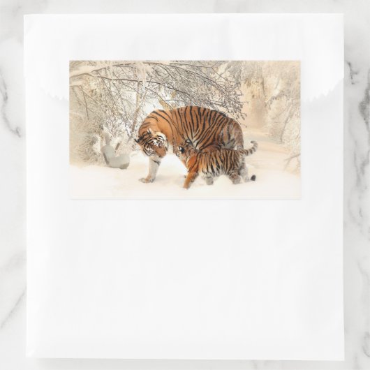 Winter Tigers Aufkleber (Tasche)