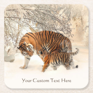 Winter Tigers Custom Untersetzer