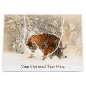 Winter Tigers individuelle Geschenktasche Große Geschenktüte (Vorderseite)