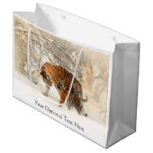 Winter Tigers individuelle Geschenktasche Große Geschenktüte (Vorderseite Schrägansicht)