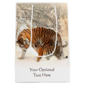 Winter Tigers individuelle Geschenktasche Mittlere Geschenktüte (Rückseite)