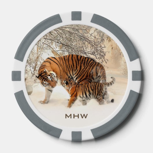 Winter Tigers kundenspezifische Poker-Chips Pokerchips (Vorderseite)
