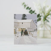 Winter Time Amish Farm Postcard Postkarte (Stehend Vorderseite)