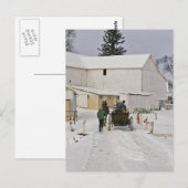 Winter Time Amish Farm Postcard Postkarte (Vorne/Hinten)