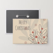 Winter time floral design, christmas holidays  button (Vorderseite/Rückseite)