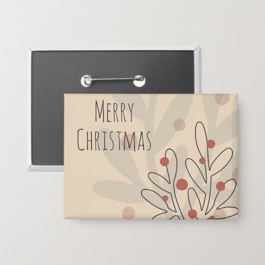 Winter time floral design, christmas holidays button (Vorderseite/Rückseite)