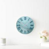 Winter TimeTiffany Aqua-aquamariner Runde Wanduhr (Zuhause)