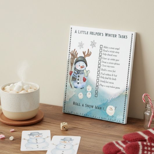 Winter To-Do List Notepad Snowman and Marshmallow Notizblock