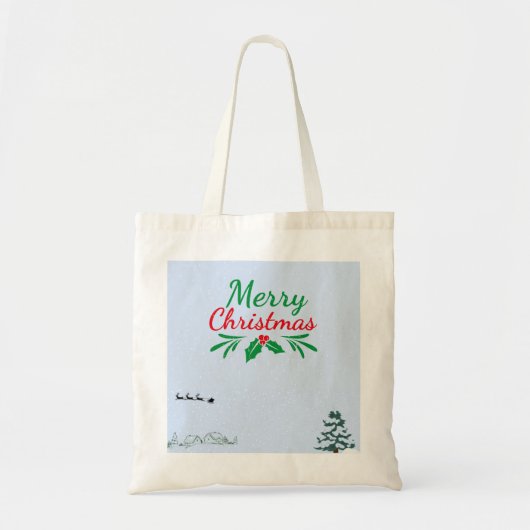 Winter Tote Bag,Beutel.Merry Christmas Image. Tragetasche (Vorne)