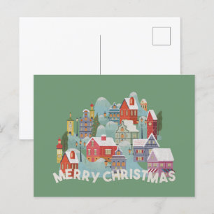 Winter Town Weihnachtsgrüße Feiertagspostkarte