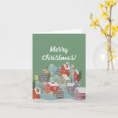 Winter Town Weihnachtsgrüße Karte (Gelbe Blume)