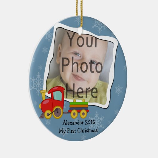 Winter Toy Train Baby oder Kinder Weihnachtsschmuc Keramikornament (Rechts)