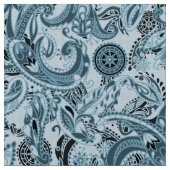Winter traditionelles Paisley blauer Muster DIY Stoff (Nahaufnahme)