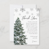 Winter Tree Baby Dusche Danke Karte (Vorderseite)