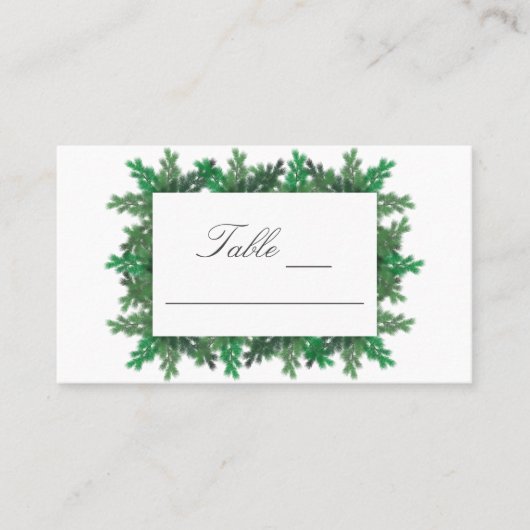 Winter Tree Branches Hochzeit Platzkarte (Vorderseite)