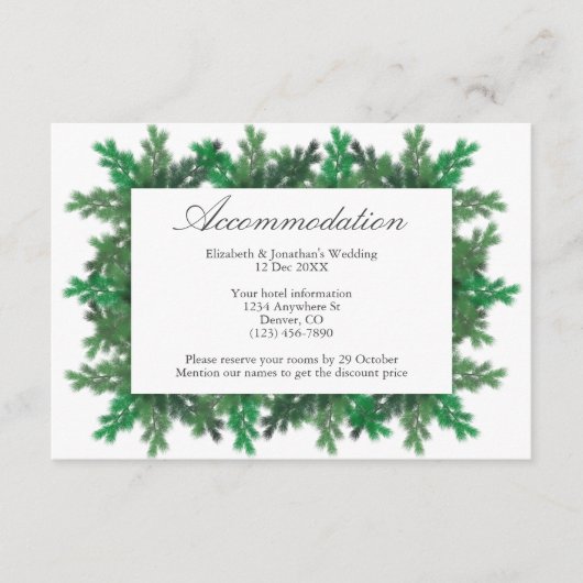 Winter Tree Branches Hochzeitskarte Begleitkarte (Vorderseite)