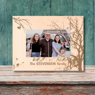 Winter Tree Familienname Laser Etched Picture Fram Geätzte Rahmen