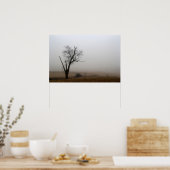 Winter Tree Foggy Meadow Poster (Küche)