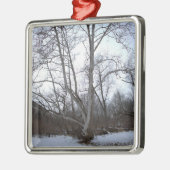 Winter Tree in Snow Ornament Aus Metall (Links)