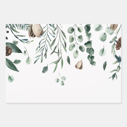 Winter Tree & Leaf Geschenkpapier Set (Vorderseite 2)