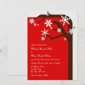 Winter Tree Snowflake Rote Hochzeit Einladungen (Vorne/Hinten)