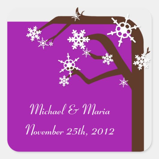 Winter Tree Snowflake Umschlag Aufkleber / Sticker (Vorderseite)