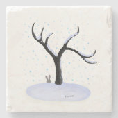 Winter Tree Stone Untersetzer (Vorderseite)