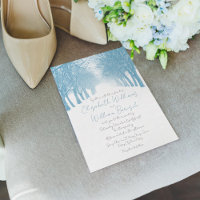 Winter Trees Avenue Elegante Hochzeit Einladung