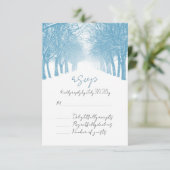 Winter Trees Avenue Elegante Wedding RSVP Karte (Stehend Vorderseite)