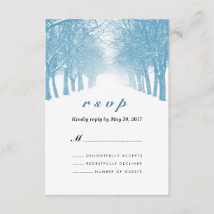 Winter Trees Avenue Wedding RSVP Card