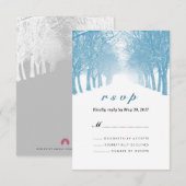 Winter Trees Avenue Wedding RSVP Card Karte (Vorne/Hinten)