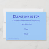 Winter Trees blaue Einladung 'You're Invited' (Rückseite)