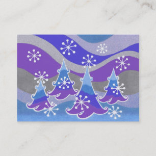 Winter Trees Blue Visitenkarte blau