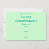 Winter Trees Green Einladung "Party" (Rückseite)