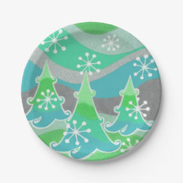 Winter Trees Green Paper Teller