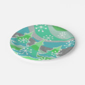 Winter Trees Green Paper Teller (Schrägansicht)
