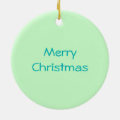 Winter Trees Green Text Ornament rund (Hinten)