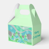 Winter Trees Grün Gunst Frohe Weihnachtsschachtel Geschenkschachtel (Rückseite)