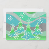 Winter Trees Grüne Einladung (Vorderseite)