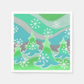 Winter Trees Grüne Papierservietten (Vorderseite)