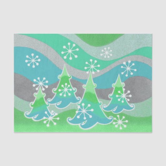 Winter Trees Grünes Papier (Vorderseite)