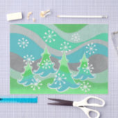Winter Trees Grünes Papier (Handwerk)