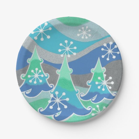 Winter Trees Papier Teller (Vorderseite)