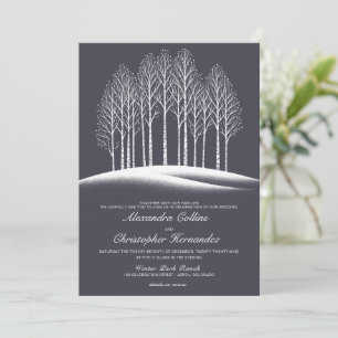 Winter Trees QR Code Hochzeitseinladung Einladung