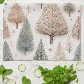 Winter Trees - Rustic Holiday Forest (1) Geschirrtuch (Gefaltet)