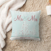 Winter Trees Snowflakes Mr & Mrs Wedding Memento Kissen (Decke)