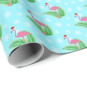 Winter Tropical Christmas Flamingo Geschenkpapier (Rolleneckpunkt)