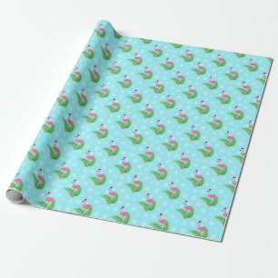 Winter-Tropisches-Christmas-Flamingo Geschenkpapier